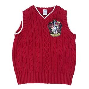 Gymboree Harry Potter Gryffindor Cable Knit Sweater Vest 2007 Kids Size 5 HTF
